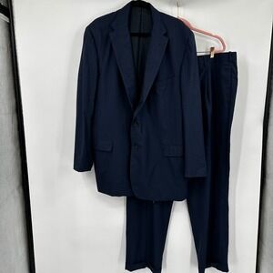 Tom James Royal Classic Holland & Sherry Mens Navy Pinstripe 2 Piece Suit Set